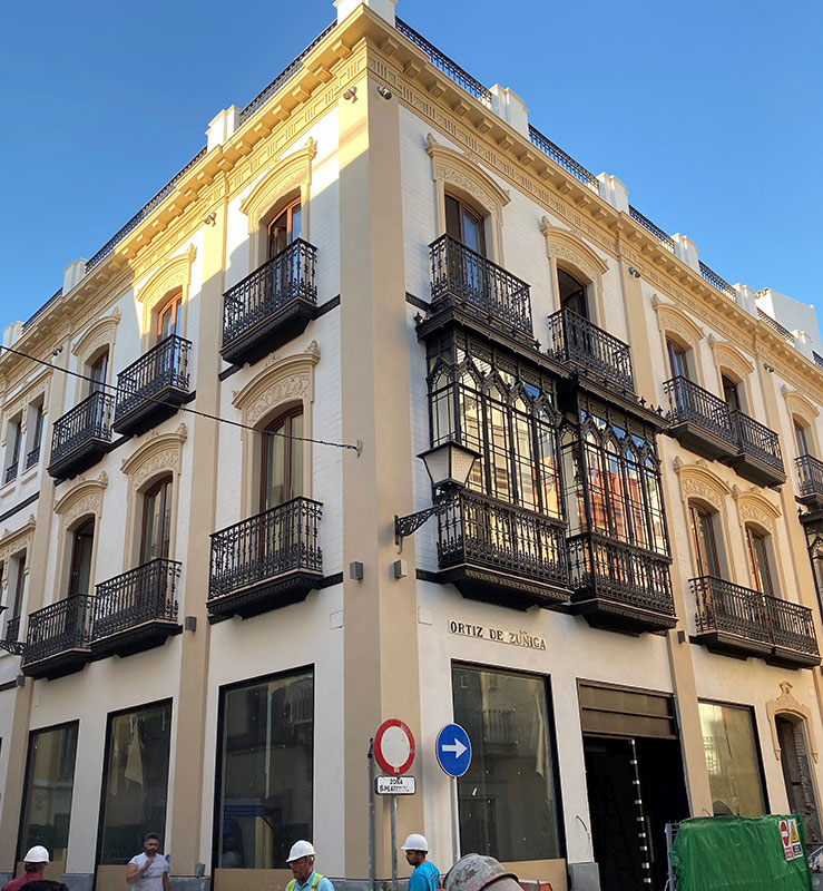 Rehabilitación y Unificación de 2 Casas Palacios para Hotel en C./ Ortiz de Zúñiga esquina con C./ Morerias – Sevilla - Baética Urban Projects