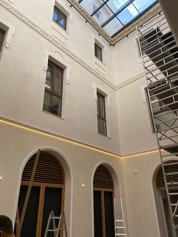 Rehabilitación y Unificación de 2 Casas Palacios para Hotel en C./ Ortiz de Zúñiga esquina con C./ Morerias – Sevilla - Baética Urban Projects